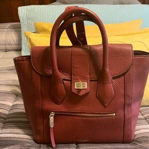henri bendel Red Leather Tote Backpack